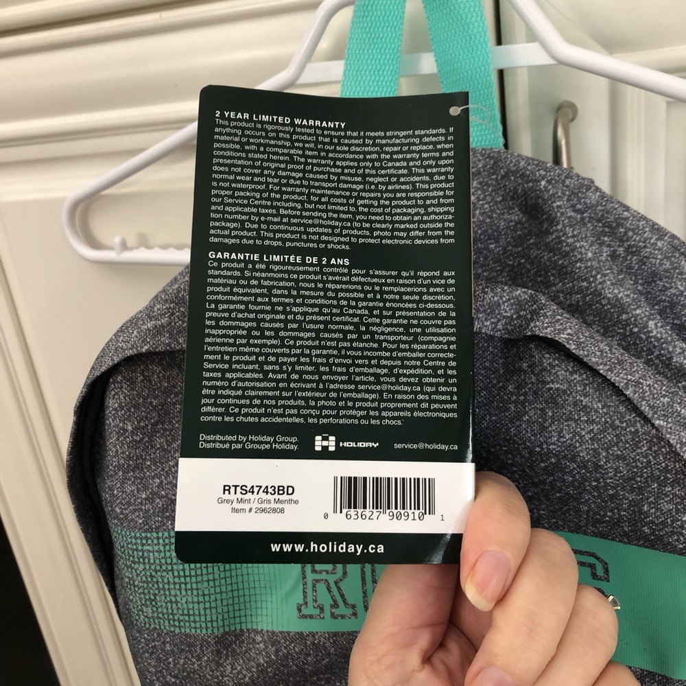 NWT Roots Student Backpack - grey / mint - Picture 13 of 13